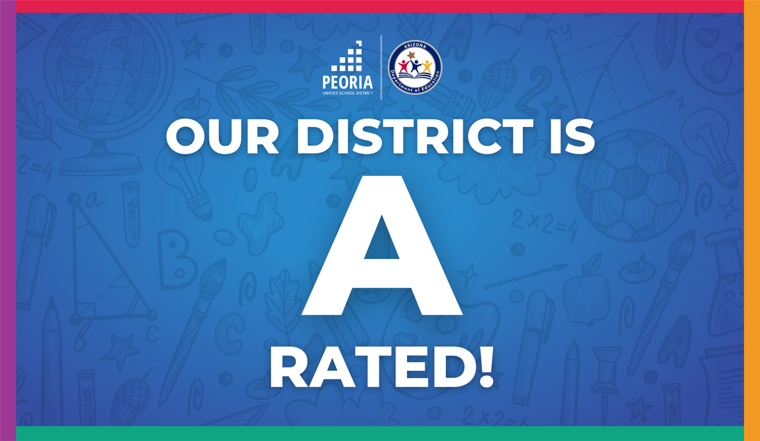  Graphic with text: "Our District is A Rated!".